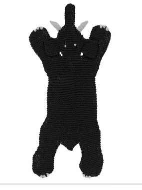 Potterybarn kids PBK Casual modern knit elephant blanket black 🐘🖤